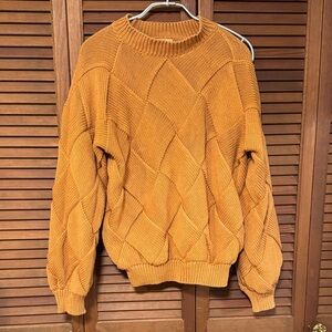 Misha & Puff Adult Cotton Entrelac Sweater Caramel X-Small/Small